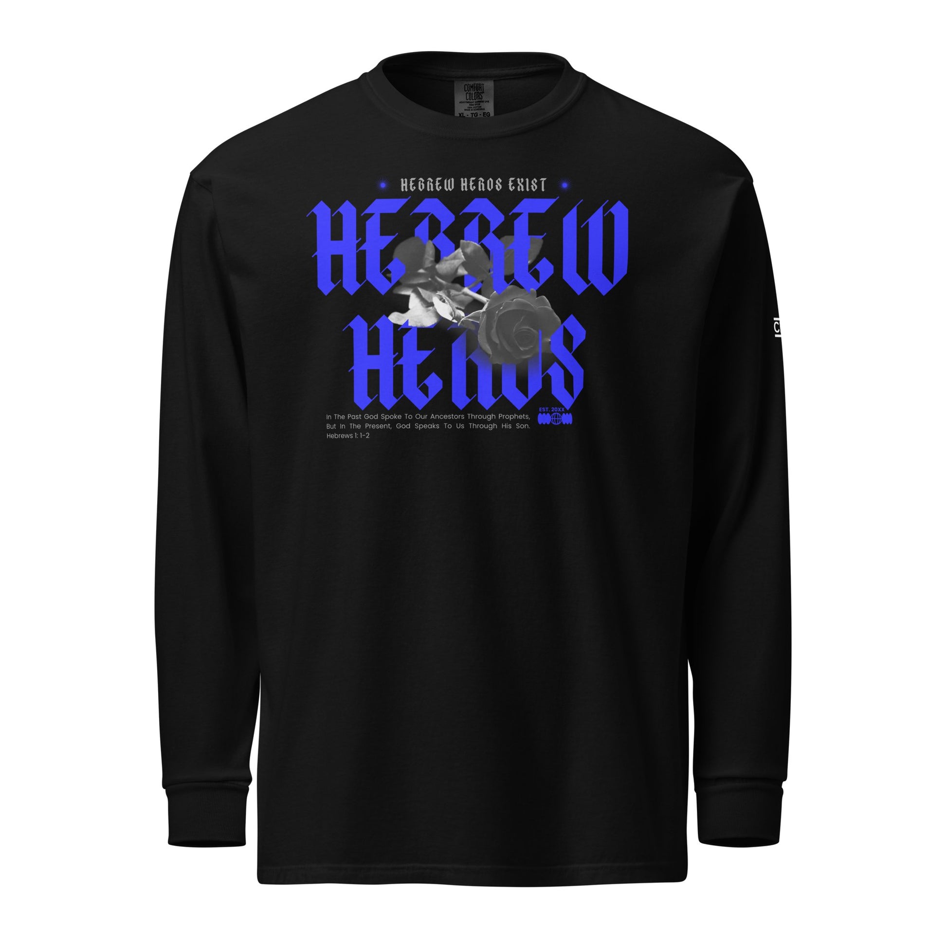 Blue Hebrew Hero's Heavyweight Long Sleeve Shirt - Nubreed.love