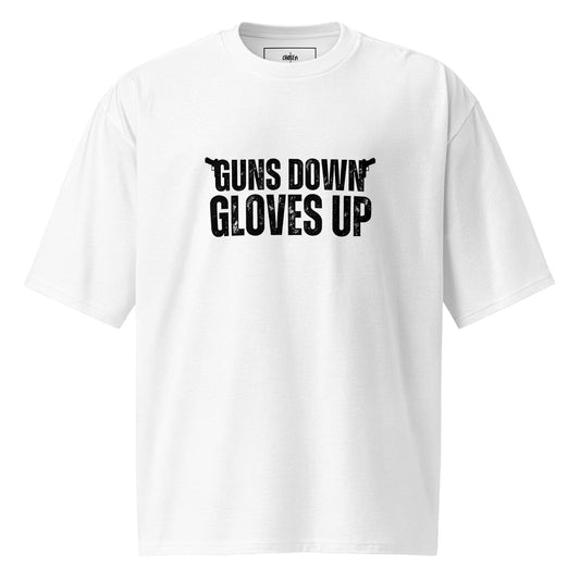 Guns Down Gloves Up Ringbow - Oversized heavyweight t-shirt - Nubreed.love