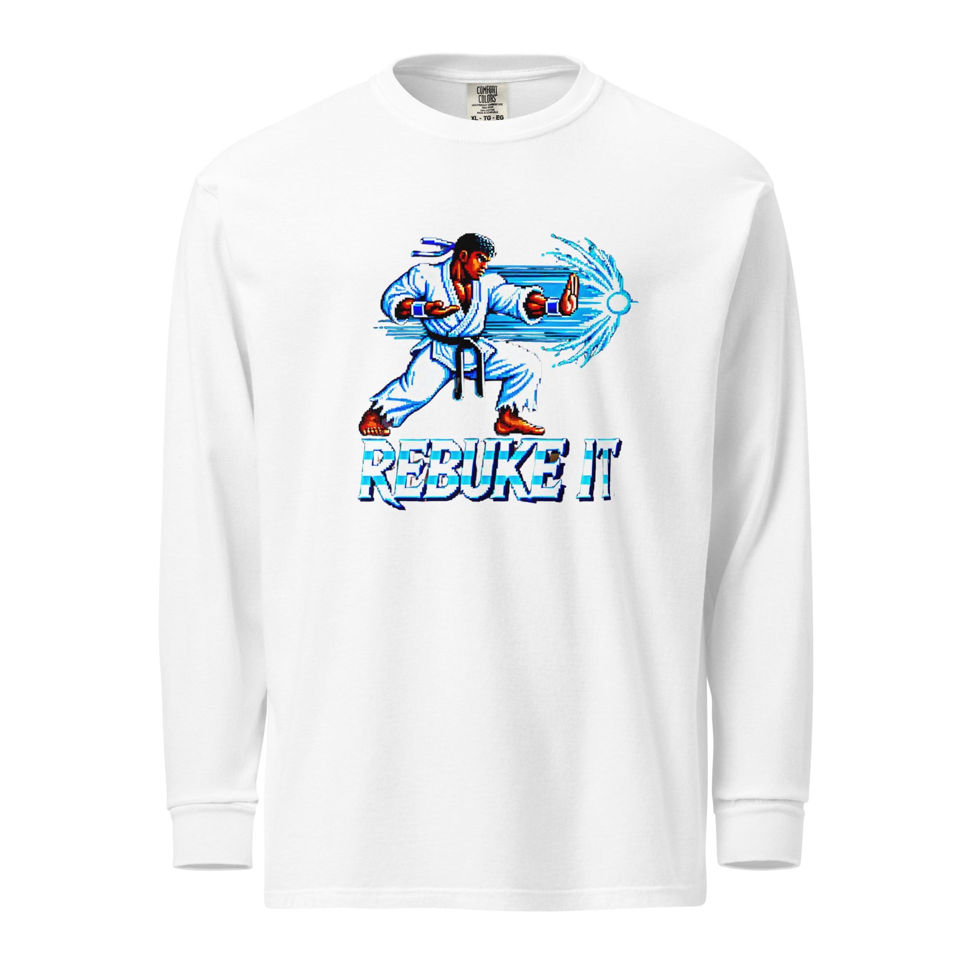 Pixilated Rebuke It Blue Theme Heavyweight Long Sleeve Shirt - Nubreed.love