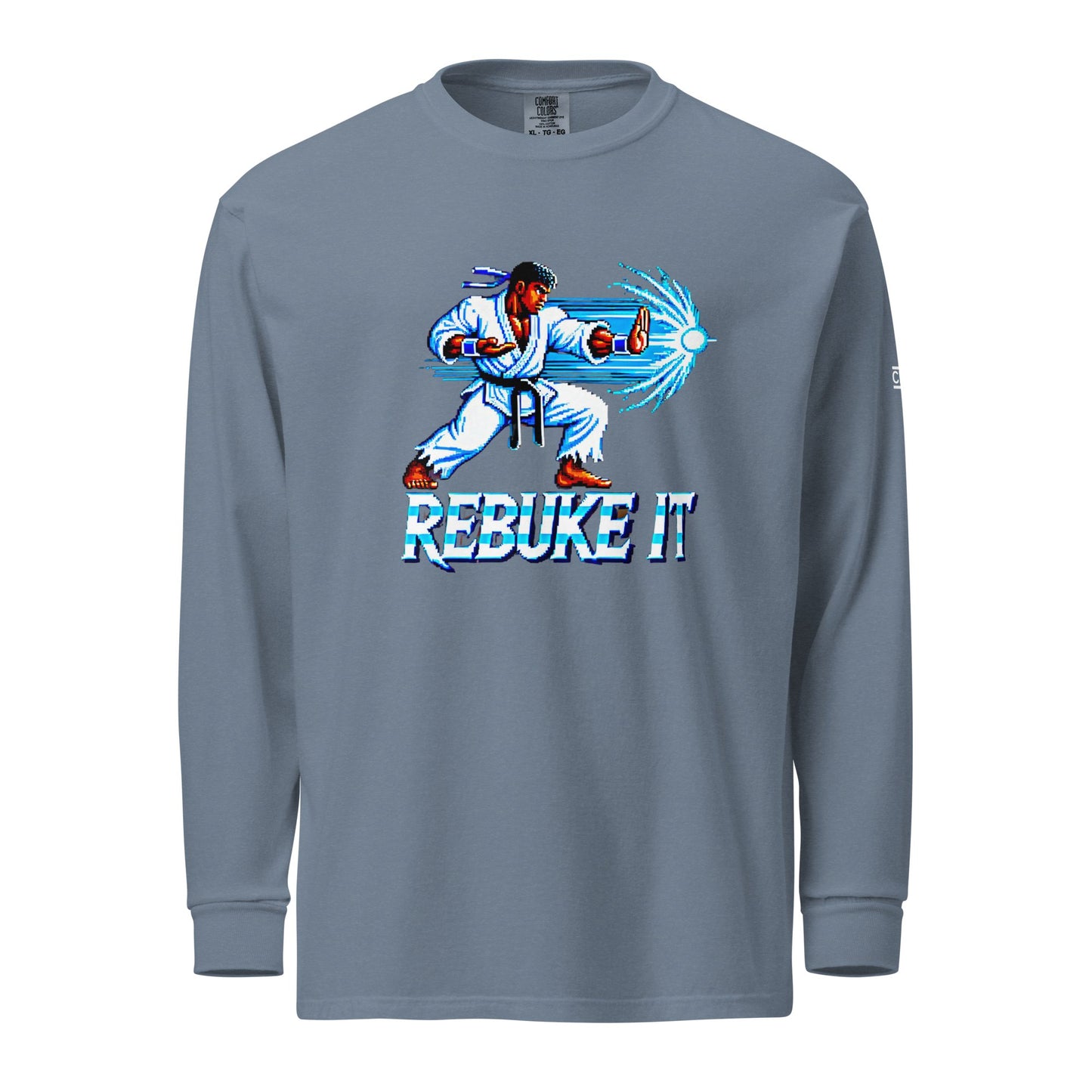 Pixilated Rebuke It Blue Theme Heavyweight Long Sleeve Shirt - Nubreed.love