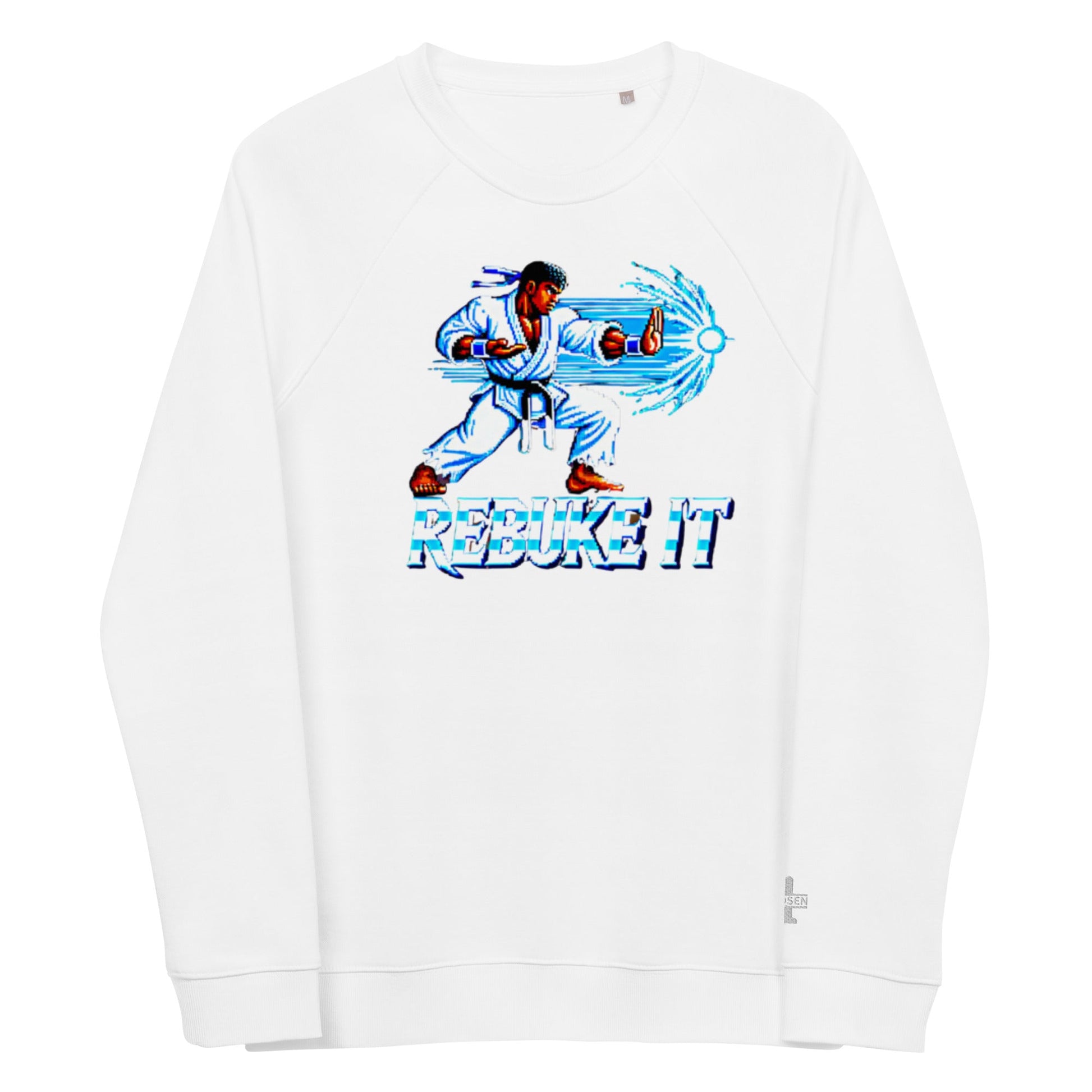 Pixilated Rebuke It Blue Theme Organic Sweatshirt - Nubreed.love