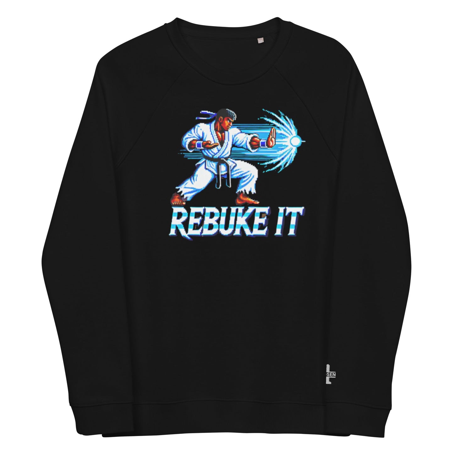 Pixilated Rebuke It Blue Theme Organic Sweatshirt - Nubreed.love