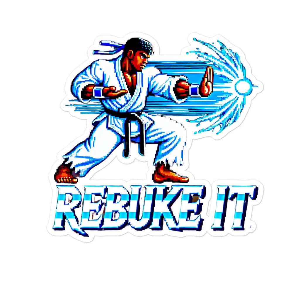 Pixilated Rebuke It Blue Theme Sticker - Nubreed.love