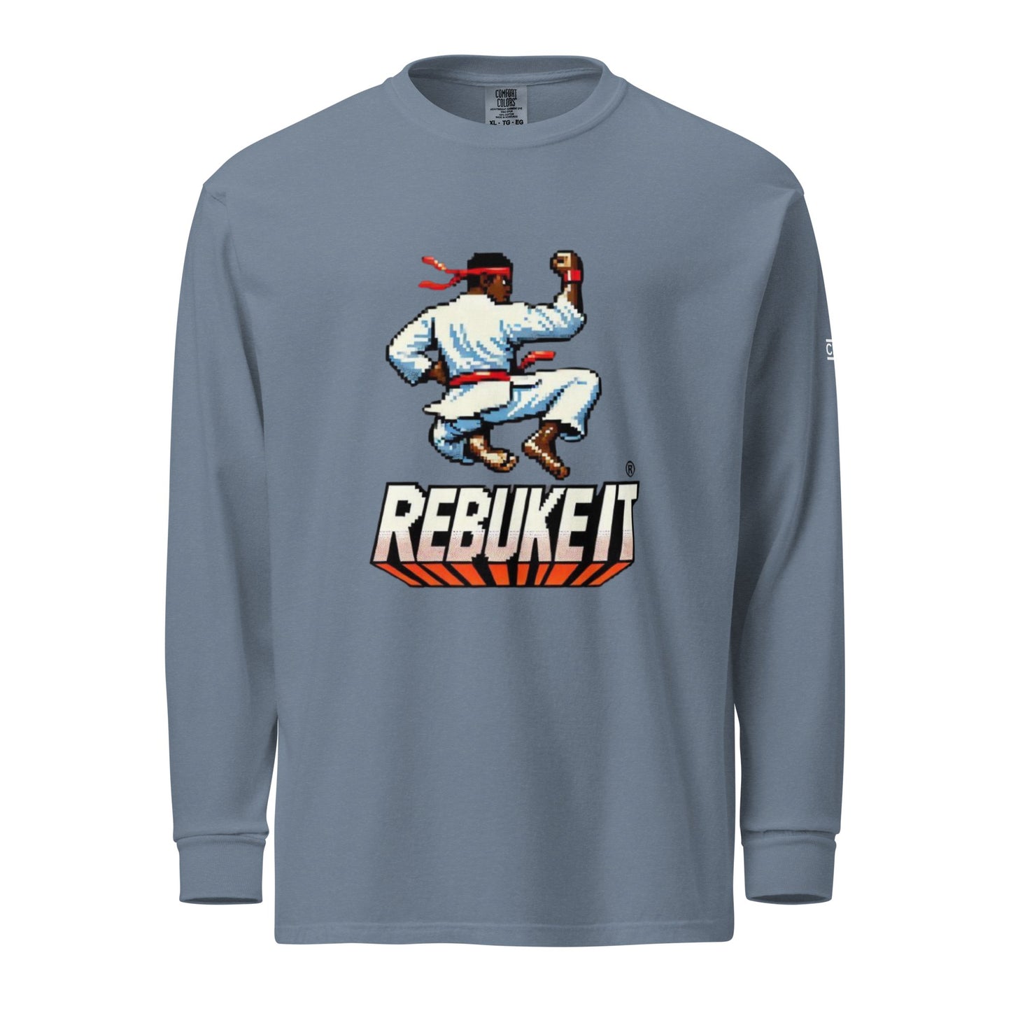 Pixilated Rebuke It Red Theme Heavyweight Long Sleeve Shirt - Nubreed.love