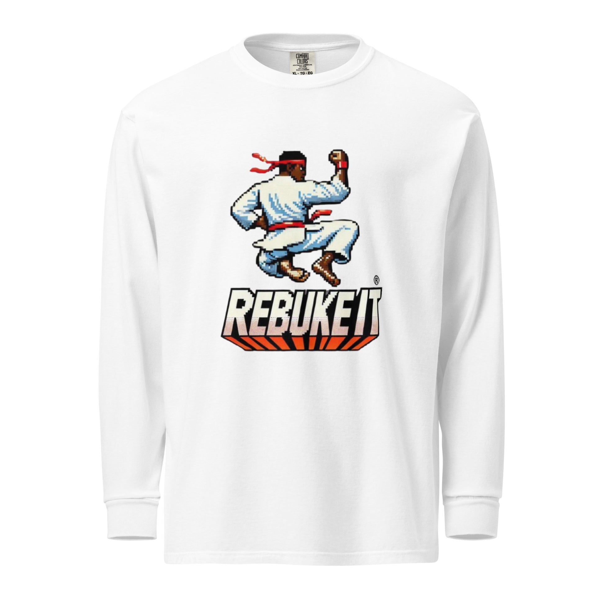 Pixilated Rebuke It Red Theme Heavyweight Long Sleeve Shirt - Nubreed.love