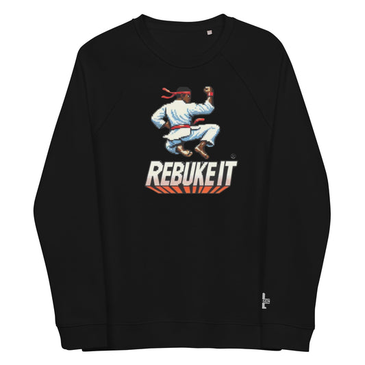 Pixilated Rebuke It Red Theme Organic Sweatshirt - Nubreed.love