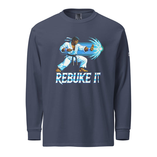 Realistic Rebuke It Blue Theme Heavyweight Long Sleeve Shirt - Nubreed.love