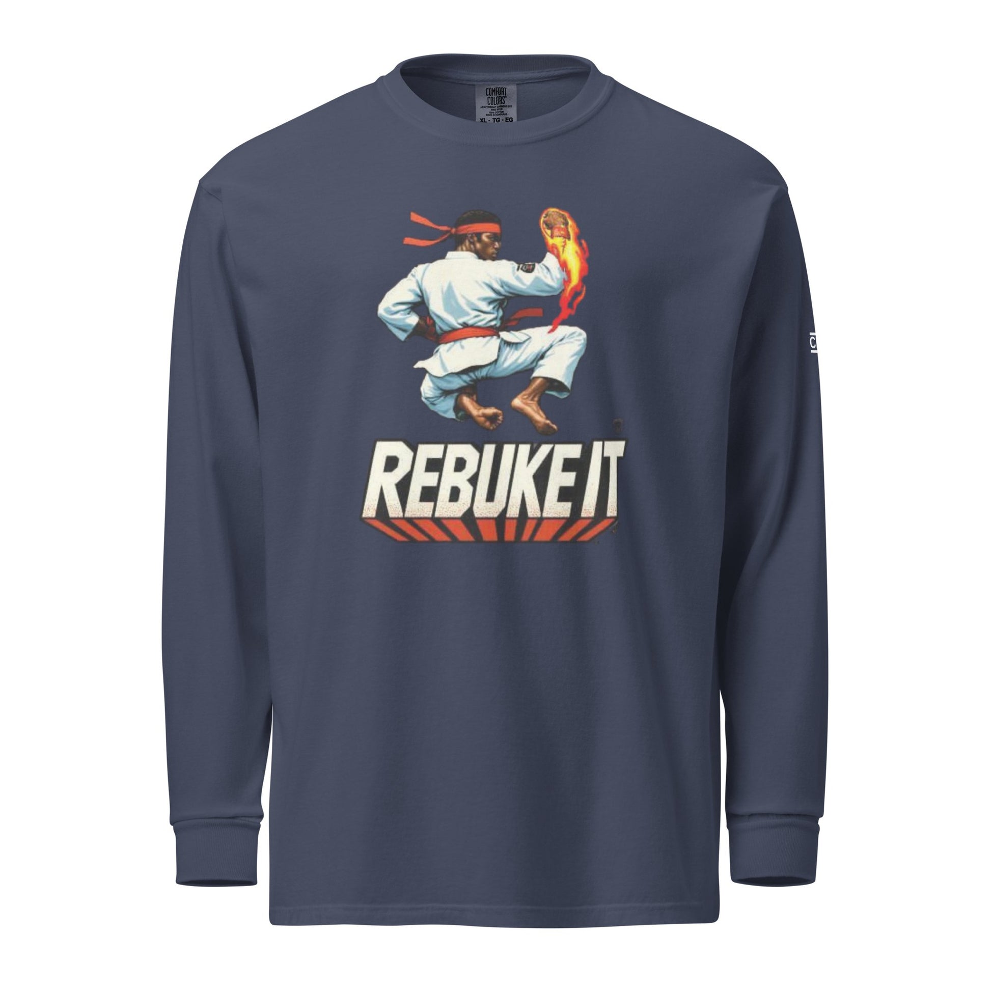 Realistic Rebuke It Red Flame Heavyweight Long Sleeve - Nubreed.love