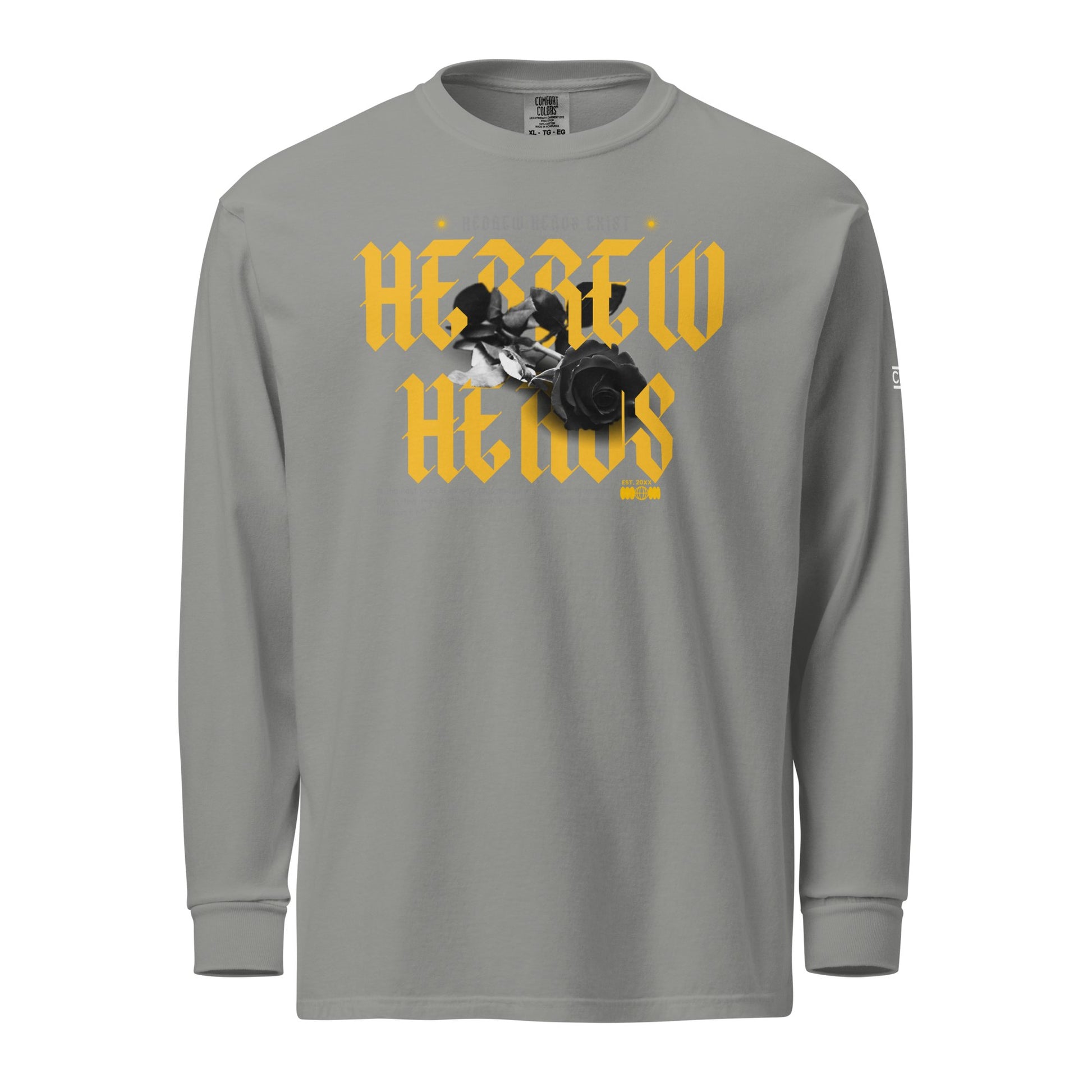 Yellow Hebrew Hero's Heavyweight Long Sleeve Shirt - Nubreed.love