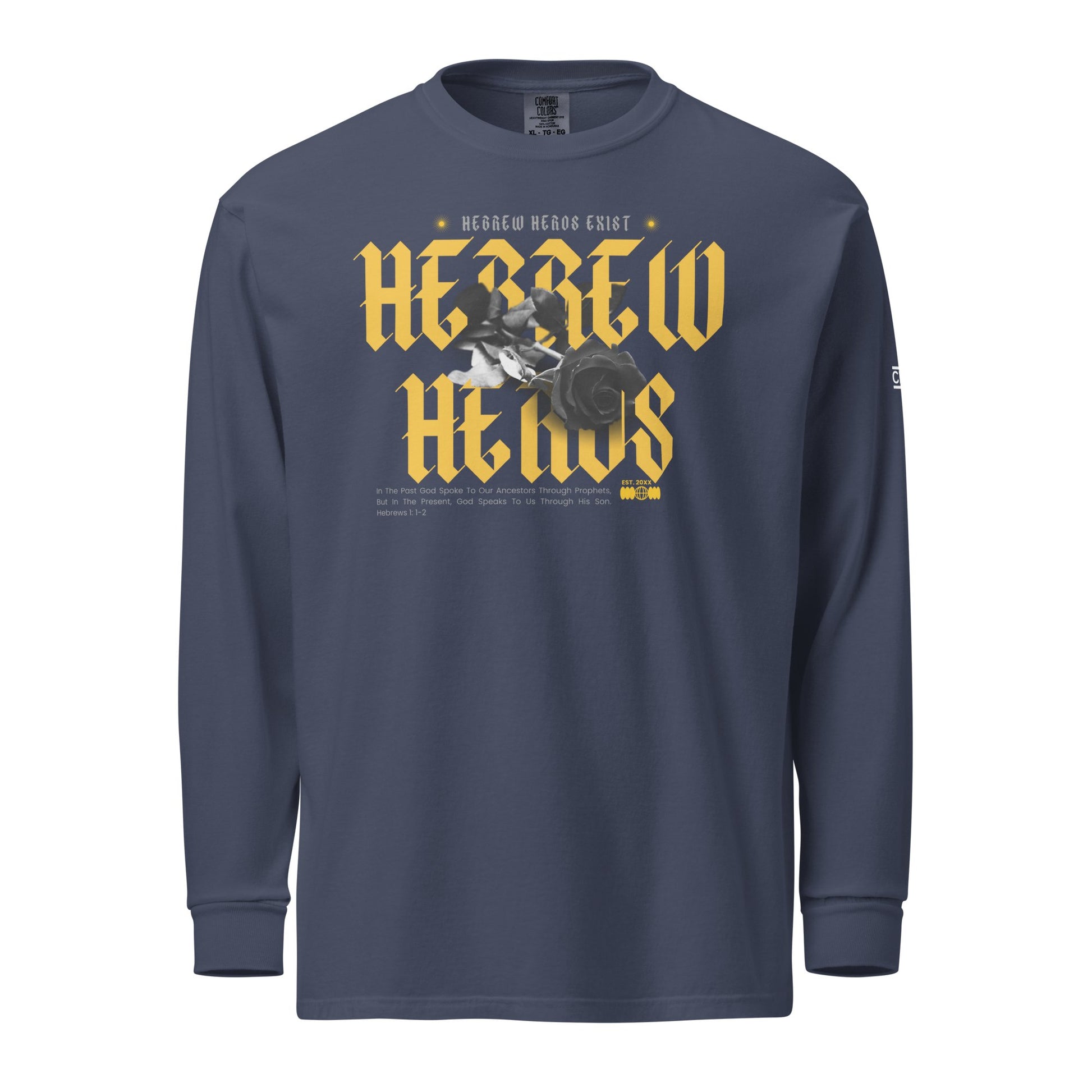 Yellow Hebrew Hero's Heavyweight Long Sleeve Shirt - Nubreed.love